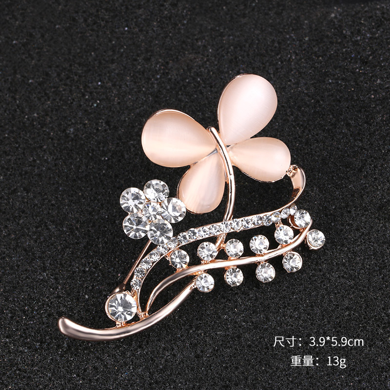 2024 nuevo día de la madre venta caliente broche de ópalo mujer con incrustaciones de diamantes de imitación broche accesorios de ropa joyería