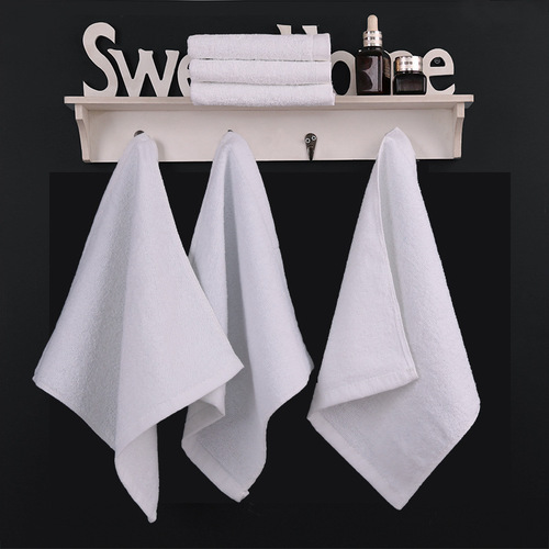 Hotel and guesthouse disposable amenities: 21-piece pure cotton white small square towels, fully customizable with embroidery—manufacturer wholesale