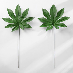 耀源新款 仿真綠葉 八角金盤葉花藝配件拍攝道具家居裝飾仿真植物