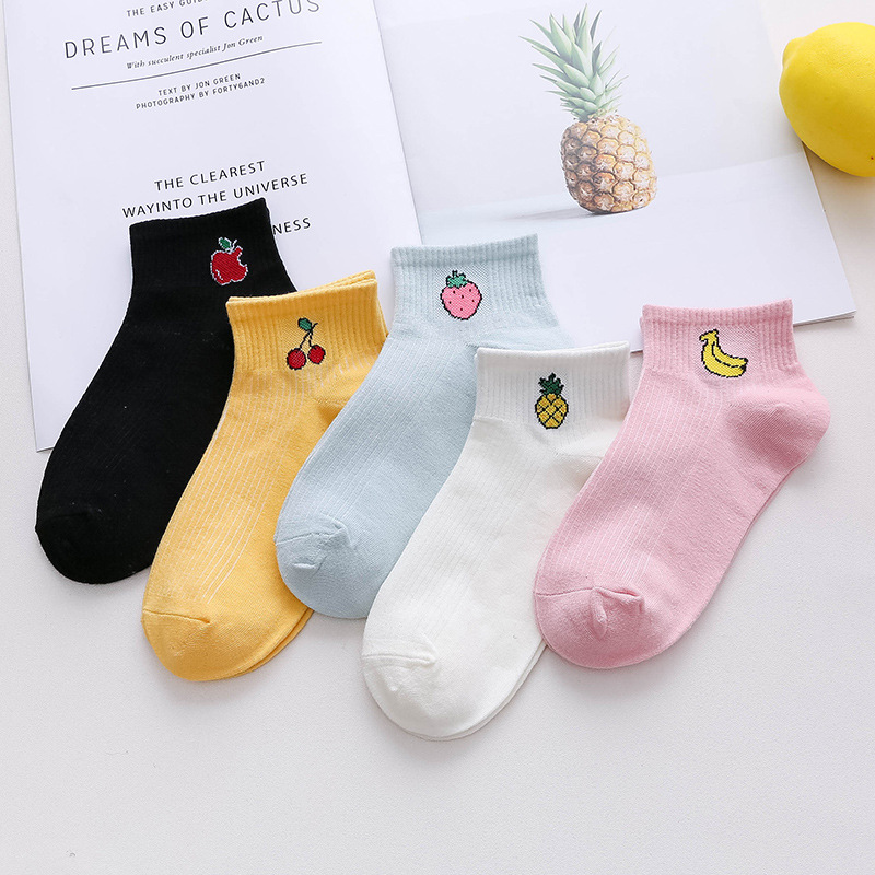 Nuevos Calcetines de corte bajo para mujer Corea del Sur lindos calcetines de tobillo primavera y verano Calcetines cortos delgados de moda de estilo japonés para estudiantes