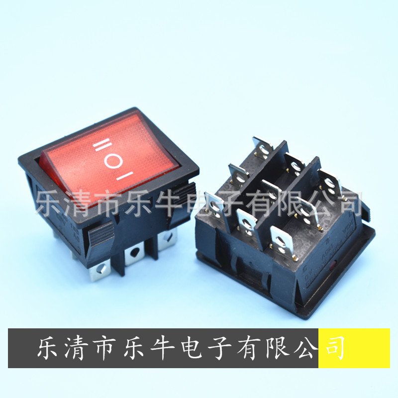 大方形翘板开关 KCD9 9脚3档翘板开关 31*36mm方形三档电源开关天