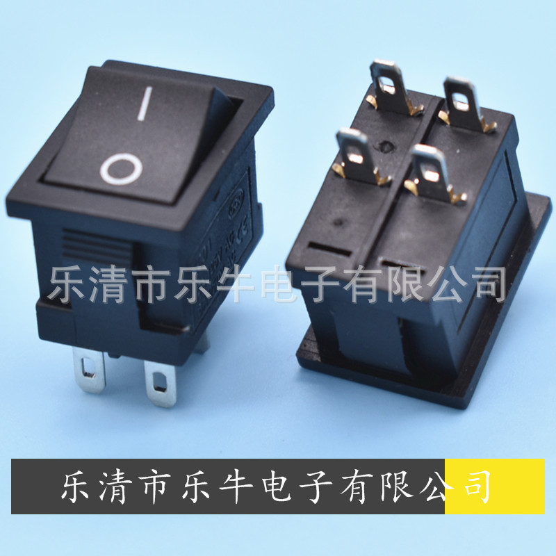 4脚船型开关 KCD1 4脚翘板开关 15*21mm4脚2档电源开关 4脚小开关