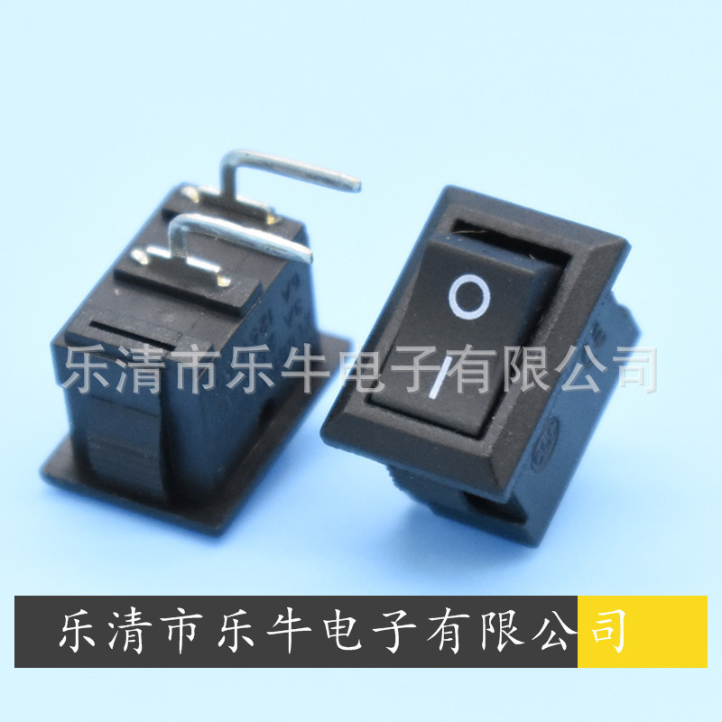 黑色弯脚船型开关 XL601-11弯脚小翘板开关KCD11 10*15mm弯脚开关