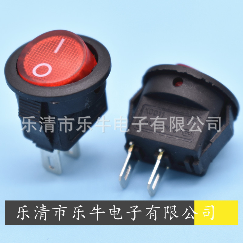红色小圆形翘板开关 KCD11 红色小圆形船型开关 开孔15mm红色圆形