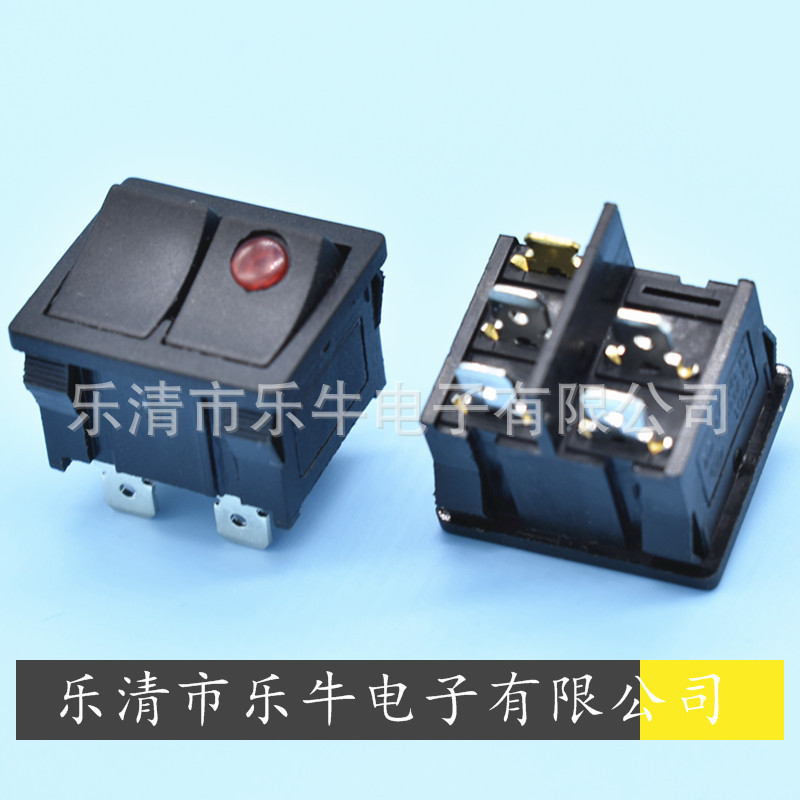 双联翘板开关 复位开关 电源开关12V 24V双联船型开关 双翘板电源