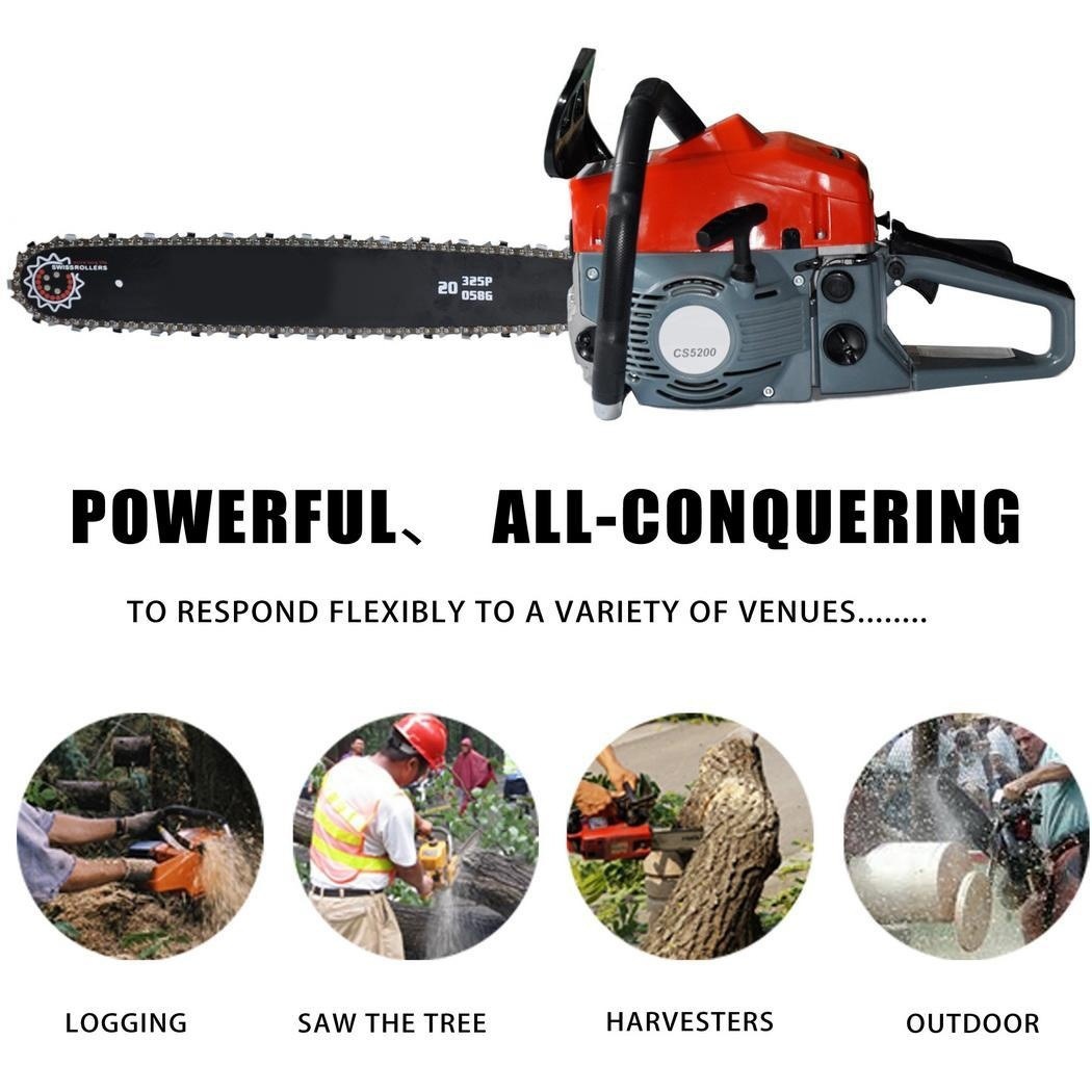 5200伐木汽油锯 大功率油锯 家用木材切割油锯 18寸/20寸链条油锯