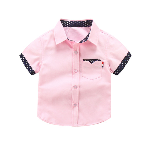 Trendy short-sleeved thin shirts for children in summer Trendy casual half-sleeved shirts for small and medium-sized children Boys' summer short-sleeved tops