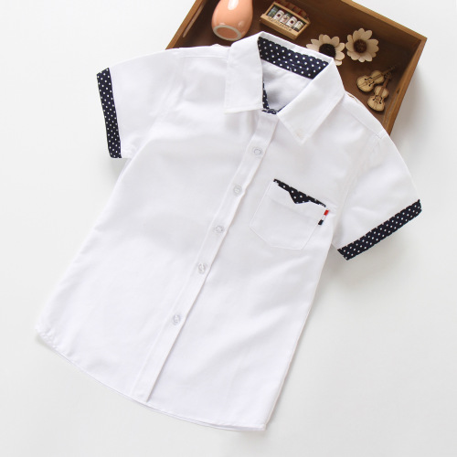 Trendy short-sleeved thin shirts for children in summer Trendy casual half-sleeved shirts for small and medium-sized children Boys' summer short-sleeved tops