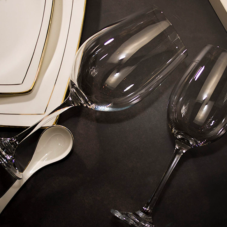 Transparent glass wineglass