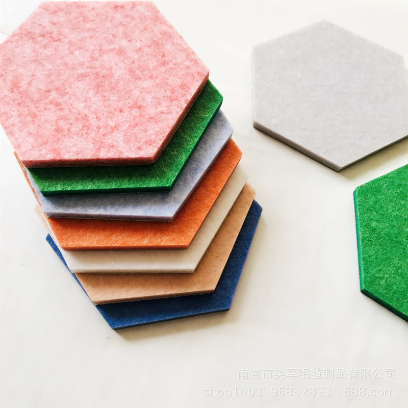 跨境新品创意多功能毛毡六边形墙贴彩色益智3D立体幼儿园装饰手工