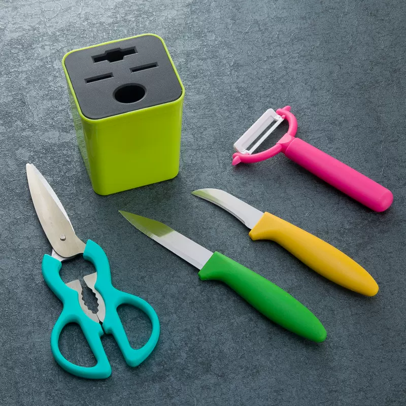 礼品刀具套装5件套厨房多功能小工具四方座葫芦剪套不锈钢套装