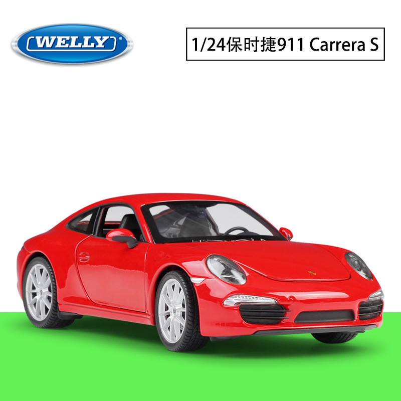 WELLY Willy 1:24 Porsche 911 Carrera S simulation alloy car model collection ornaments