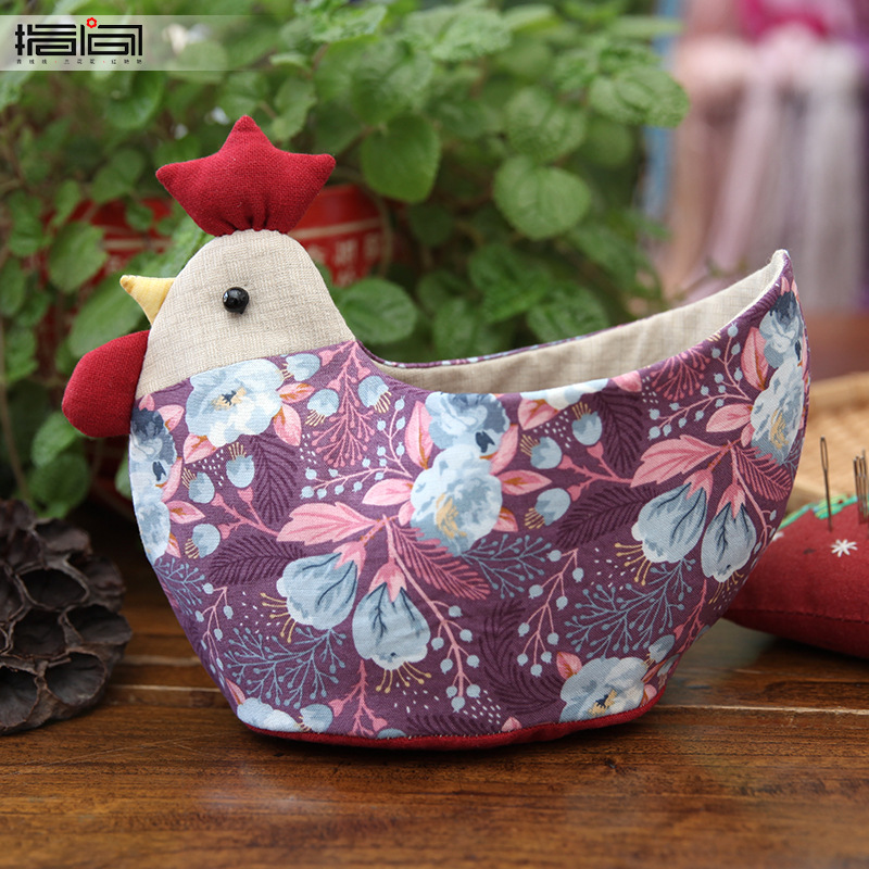 Patchwork DIY bordado material hecho a mano paquete impreso tela de algodón principiante almacenamiento cesta patchwork muñeca pollo