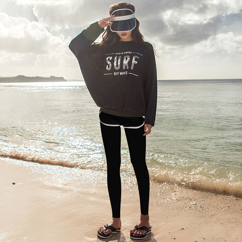 2018 New Women's Four-piece Sports Loose Plus Fat Batmobile Hot Spring Holiday Swimsuit