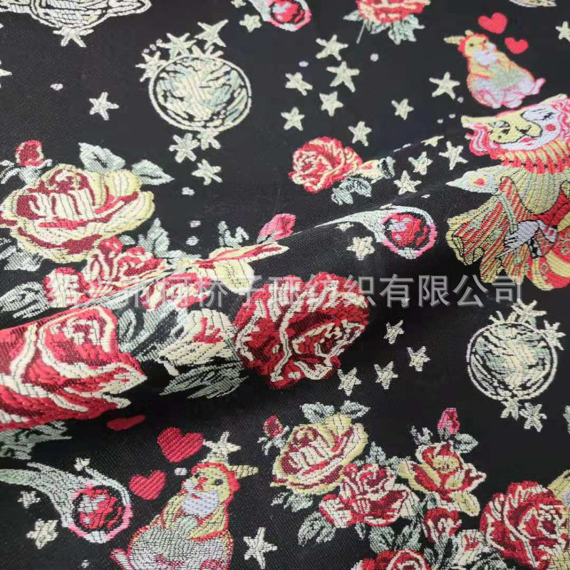 春秋欧美色织提花外套连衣裙服装时装布料质感显瘦提花织衬衫