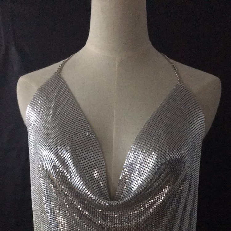 亮片金属片 铝网片 金属网布衣服 铝片衣服  舞台亮片裳