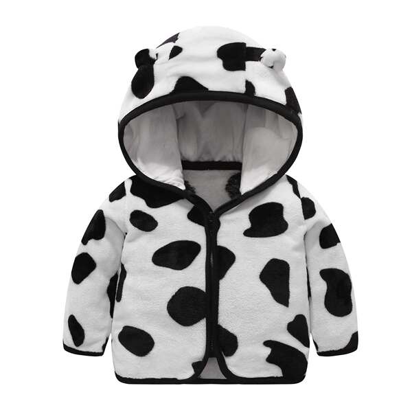Autumn coral velvet demi-season jacket for early age