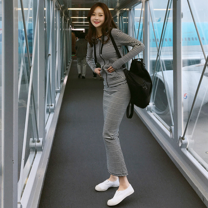 春装新款韩国新品外贸卫衣ebay爆款外套+包臀裙两件套套装女