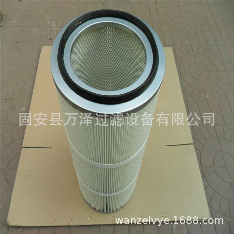 万泽现货供应抛丸机吸尘滤筒 抛丸机收尘滤芯 覆膜除尘滤芯WZ