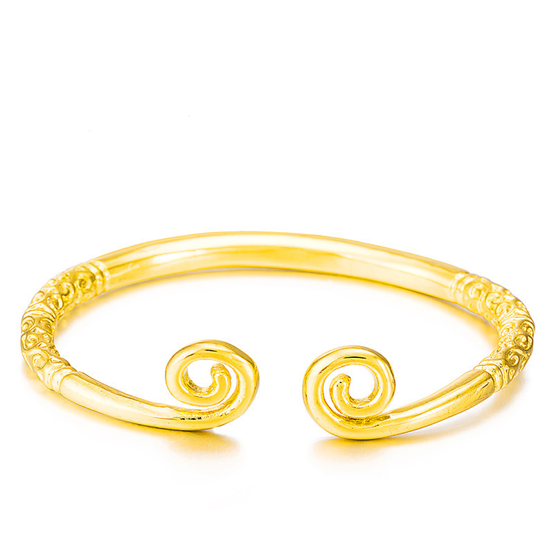 Pulsera de oro de arena vietnamita, mito negro femenino, no se desvanecerá durante mucho tiempo, maldición, Monkey King, garrote dorado, pulsera, joyería de mano de latón