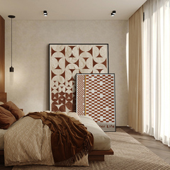 棋盤格侘寂風意式極簡壁畫落地畫玄關畫沙發背景牆裝飾畫客廳掛畫