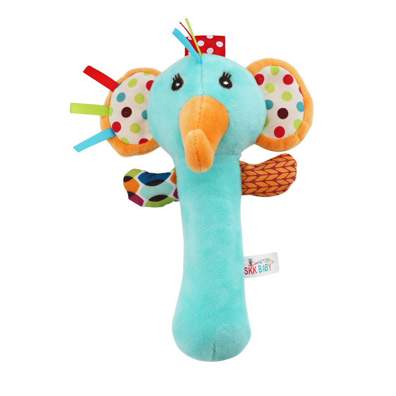 Sonajero de mano SKKbaby, juguete para bebé, sonajero de mano de peluche con forma de animal, campana para cuna, juguete educativo.