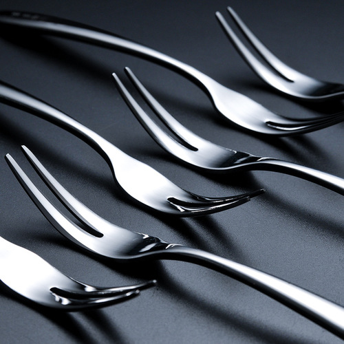 304 stainless steel fruit fork thickened household dessert fork two-tine fork subsidiary gift cake fork moon cake fork