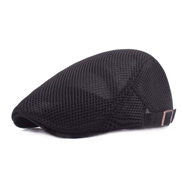 Beret Hat for Men, Summer Youth Mesh Breathable Forward Cap, Middle-Aged and Elderly Casual Sun Hat, Peaked Hat