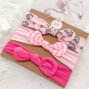 Children's headband, cloth with bow, hair accessory, set, suitable for import, wholesale