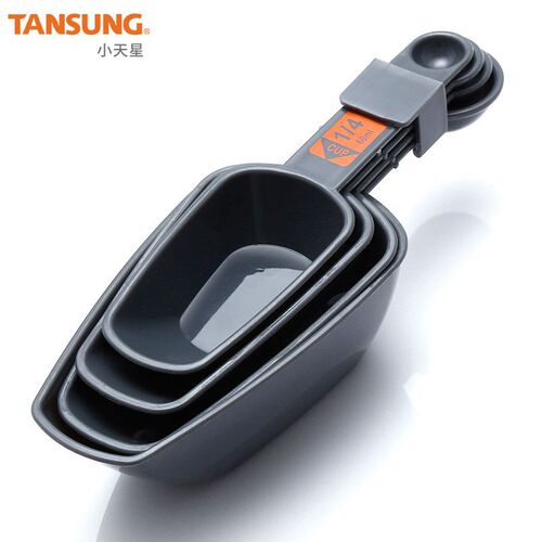 Plastic measuring spoon with scale, coffee measuring spoon, double-headed measuring spoon four-piece set, kitchen baking measuring spoon set wholesale