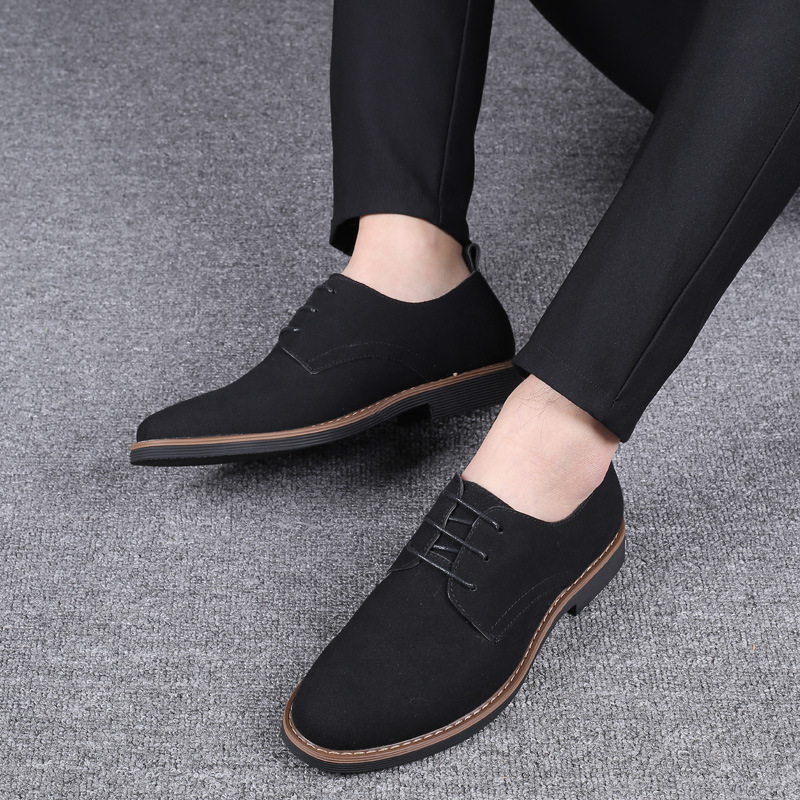 AliExpress 남성용 47 플러스 사이즈 48 남성용 뾰족한 발가락 가죽 신발 한국 통기성 캐주얼 신발 영국 스타일 남성용 가죽 신발