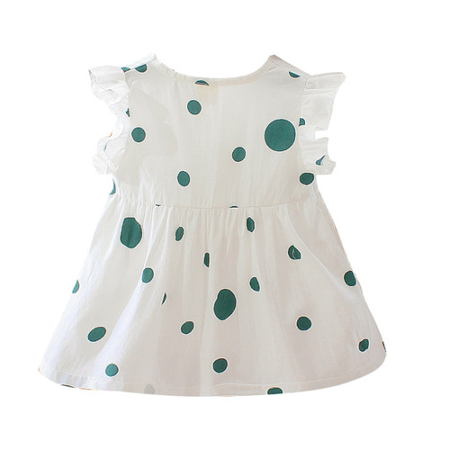 0-1-2-3 years old girls' summer outfit cute polka dot dress infant and toddler Korean style children's summer dress wholesale
