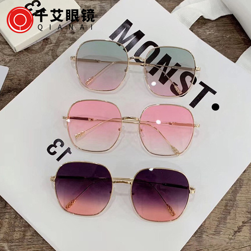 New G family sunglasses for women, retro color metal square frame glasses, trendy men's and women's fashion internet celebrity sunglasses manufacturer