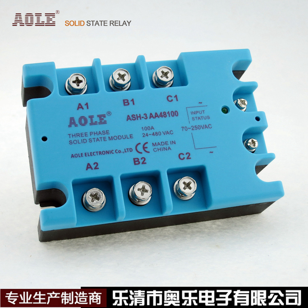 三相交流固态继电器100A电机控温加热自动化ASH-3AA48100