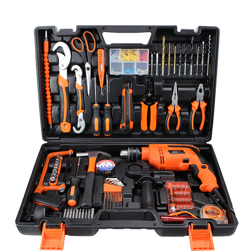 Taladro eléctrico Juego completo Caja de herramientas para el hogar Taladro de mano 13mm Taladro de impacto Herramientas combinadas Reparación de automóviles Herramientas de electricista image 3