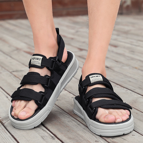 Cross-border specializes in fashionable casual open-toe breathable beach Velcro men's sandals beach shoes foreign trade factory wholesale