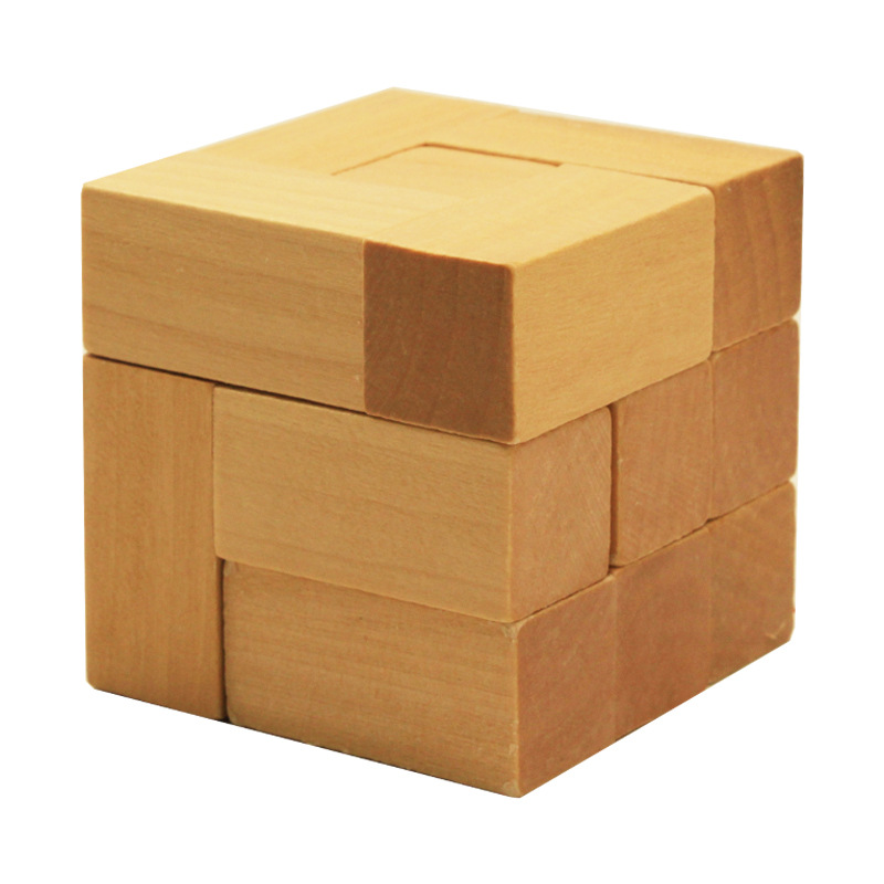 Cerradura de Kongming de juguete de madera para niños Cerradura de Kongming Cerradura de Luban Juego completo de embutir clásica de juguete de madera Cerradura de Kongming