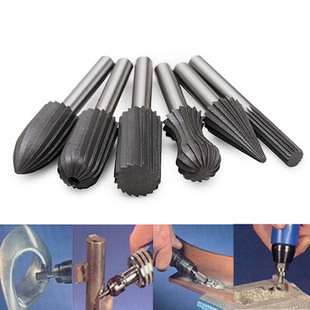 Wholesale woodworking rotary file wood engraving cutter milling cutter electric grinding accessories set slotted engraved high speed steel