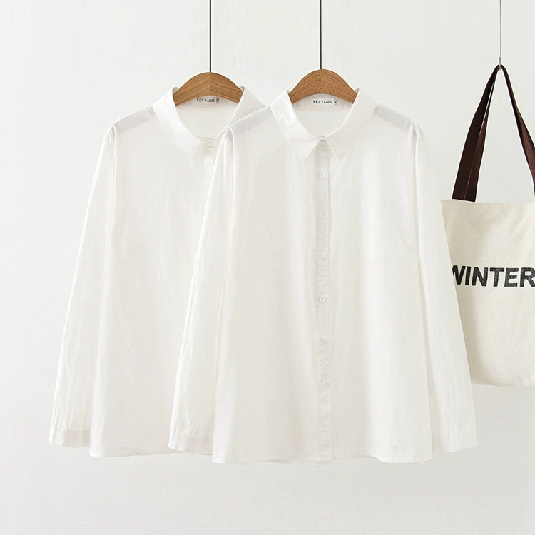 Весенняя Базовая белая рубашка с длинным рукавом 200 кг, профессиональная нижняя рубашка больших размеров, женский кардиган с лацканами 1901