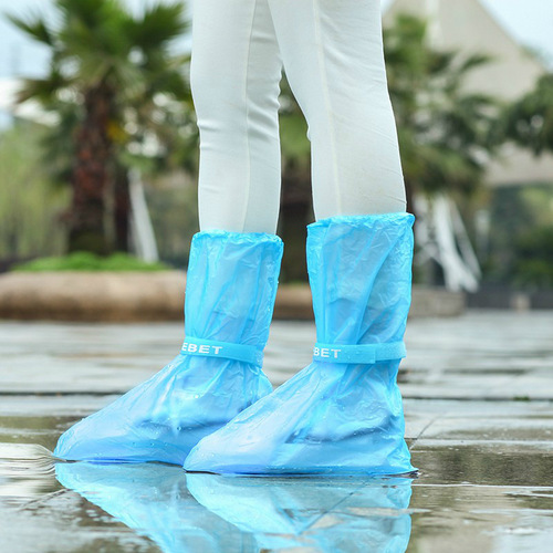 Outdoor travel shoe covers, non-slip, children's strong waterproof straps, high-tube thickened adult rain shoe covers on rainy days