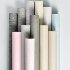 Self-adhesive wallpaper plain bedroom living room background wall linen texture waterproof wallpaper dormitory furniture renovation sticker