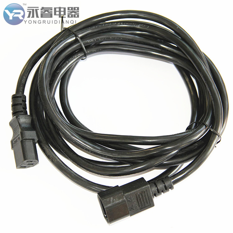 永睿生产三芯10A公母插头 监控电源线 电源线 三孔 带插头电源线