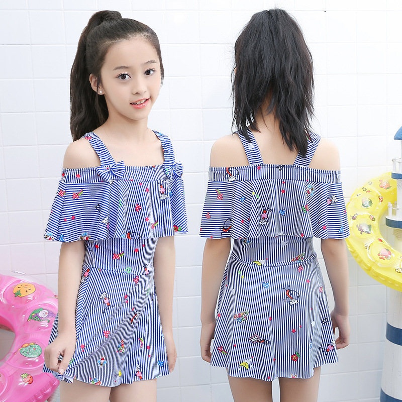 Traje de baño para niños de una sola pieza para niñas de estilo falda de tirantes para niños niñas Boxer lindo princesa traje de baño fábrica al por mayor