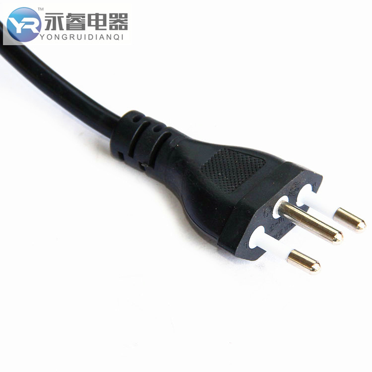 永睿生产电源线 巴西inmetro认证插头 PVC电线 巴西二芯插头线
