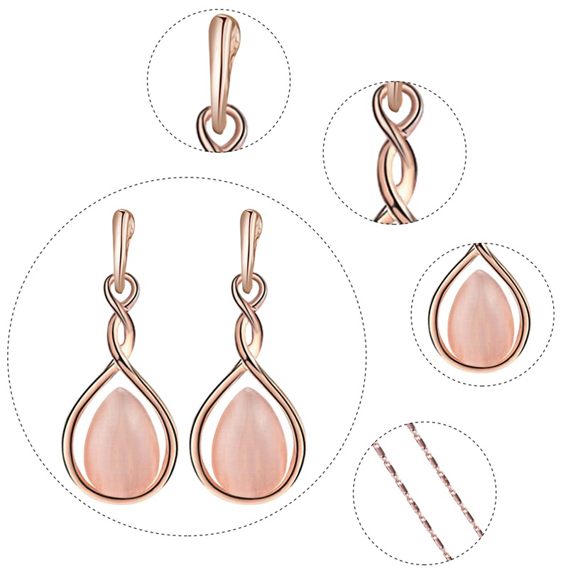 Joyas explosivas transfronterizas, gotas de agua de ópalo, pendientes nupciales, conjunto de collares, conjunto de joyas, fabricante de origen 2025