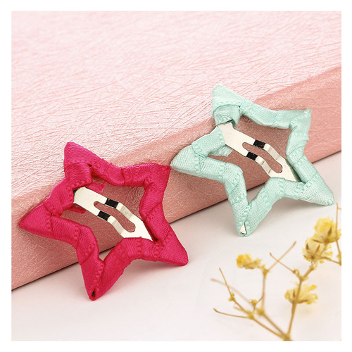 Korean style one-price fabric BB clip children's hair accessories, five-pointed star does not hurt the hair edge clip children's hair accessories wholesale