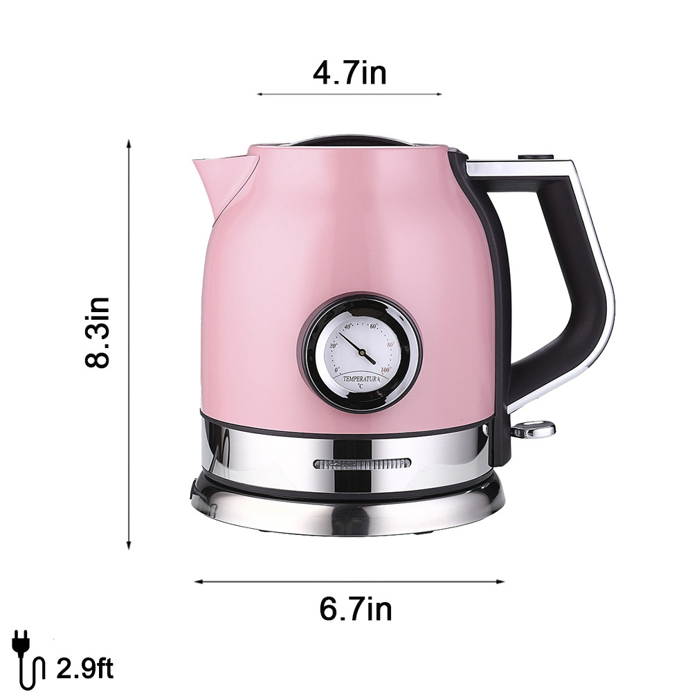 304 de acero inoxidable pequeño electrodoméstico Hervidor eléctrico de acero inoxidable hervidor de agua con termómetro anti-scald cafetera olla de aislamiento