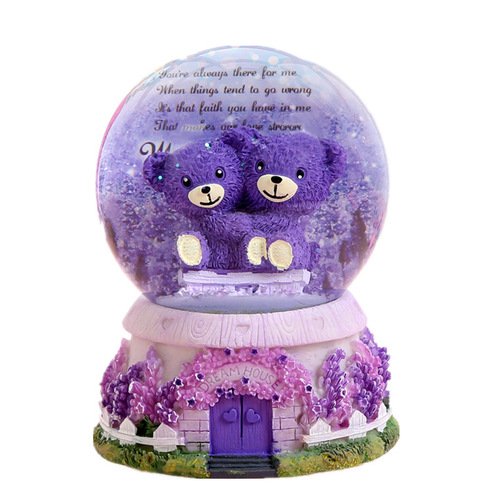 Dropshipping Glowing Snowflake Crystal Ball Music Box Mother's Day Children's and Students' Memorial Gifts for Their Family
