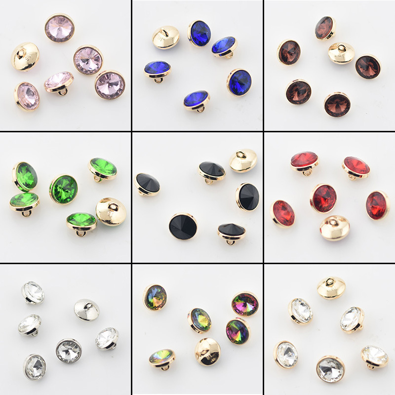 10mm shirt glass metal button button women's diamond metal button multi-color Rhinestone Button decorative buckle 10mm shirt glass metal button button women's diamond metal button multi-color Rhinestone Button decorative buckle
