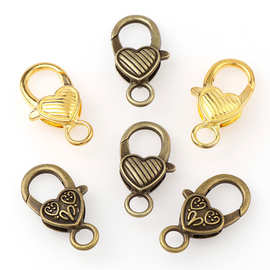 现货批发 DIY手工饰品配件 桃心龙虾扣 特色连接扣心形扣耳饰配件